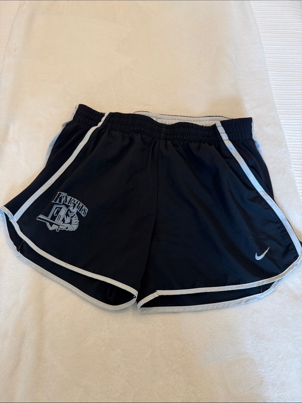 Nike Women's Black Athletic Shorts with White Piping